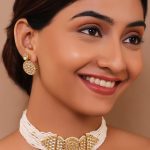 Pearl and Kundan Multi-Strand Design Choker Necklace Set with Earrings for all Occasions