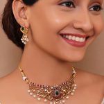 Gold-Plated Filigree Design Necklace with Matching Earrings